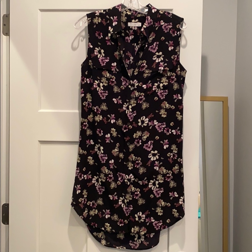 Equipment Silk Sleeveless Floral Dress
